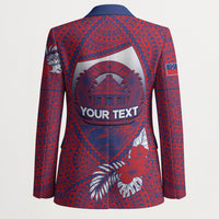 Personalised Faleula Samoa Village Blazer Falefa Valley Polynesian Tribal Hibiscus Floral DT05 - Polynesian Pride