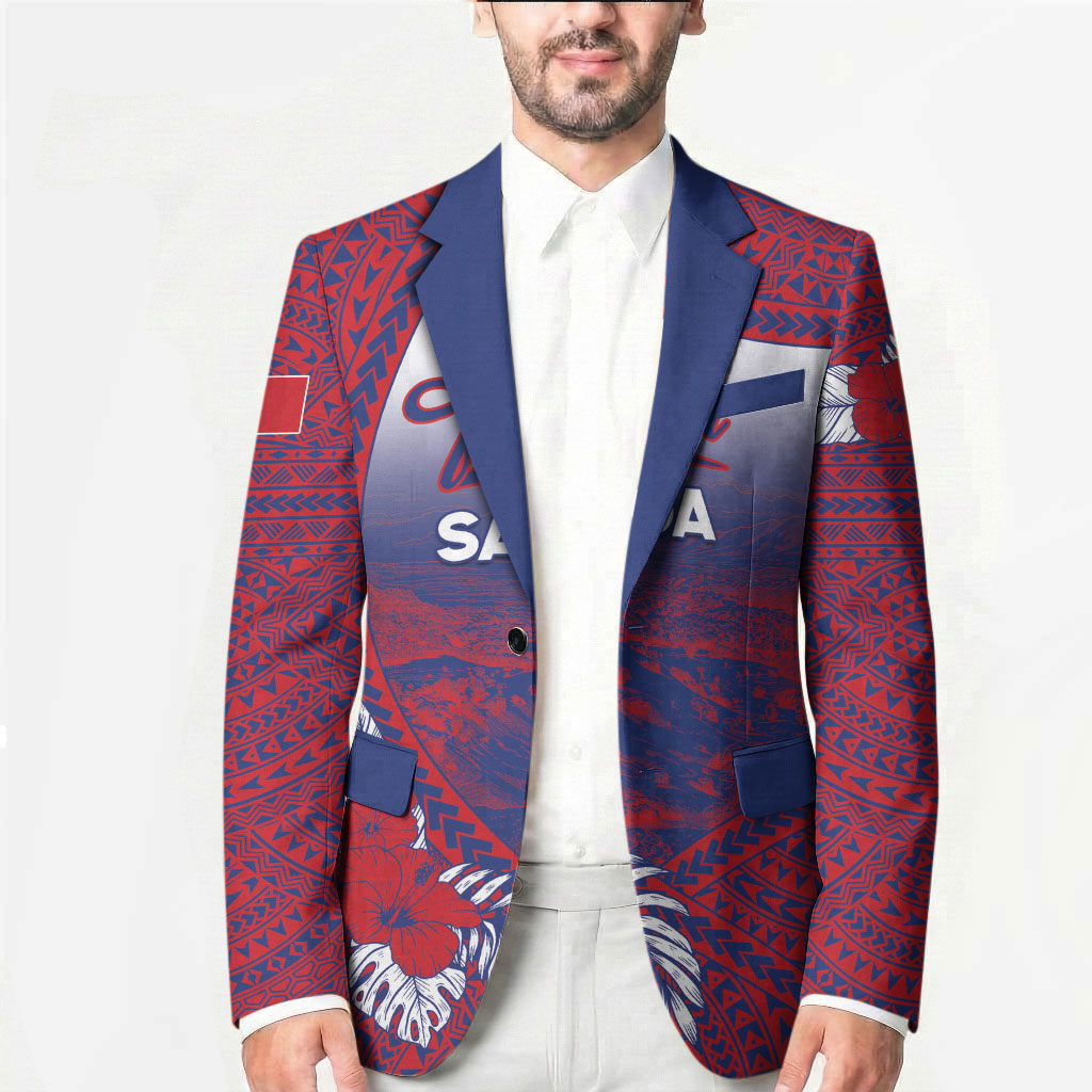 Personalised Faleula Samoa Village Blazer Falefa Valley Polynesian Tribal Hibiscus Floral DT05 - Polynesian Pride