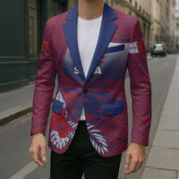 Personalised Faleula Samoa Village Blazer Falefa Valley Polynesian Tribal Hibiscus Floral DT05 - Polynesian Pride