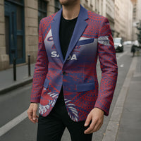 Personalised Faleula Samoa Village Blazer Falefa Valley Polynesian Tribal Hibiscus Floral DT05 - Polynesian Pride