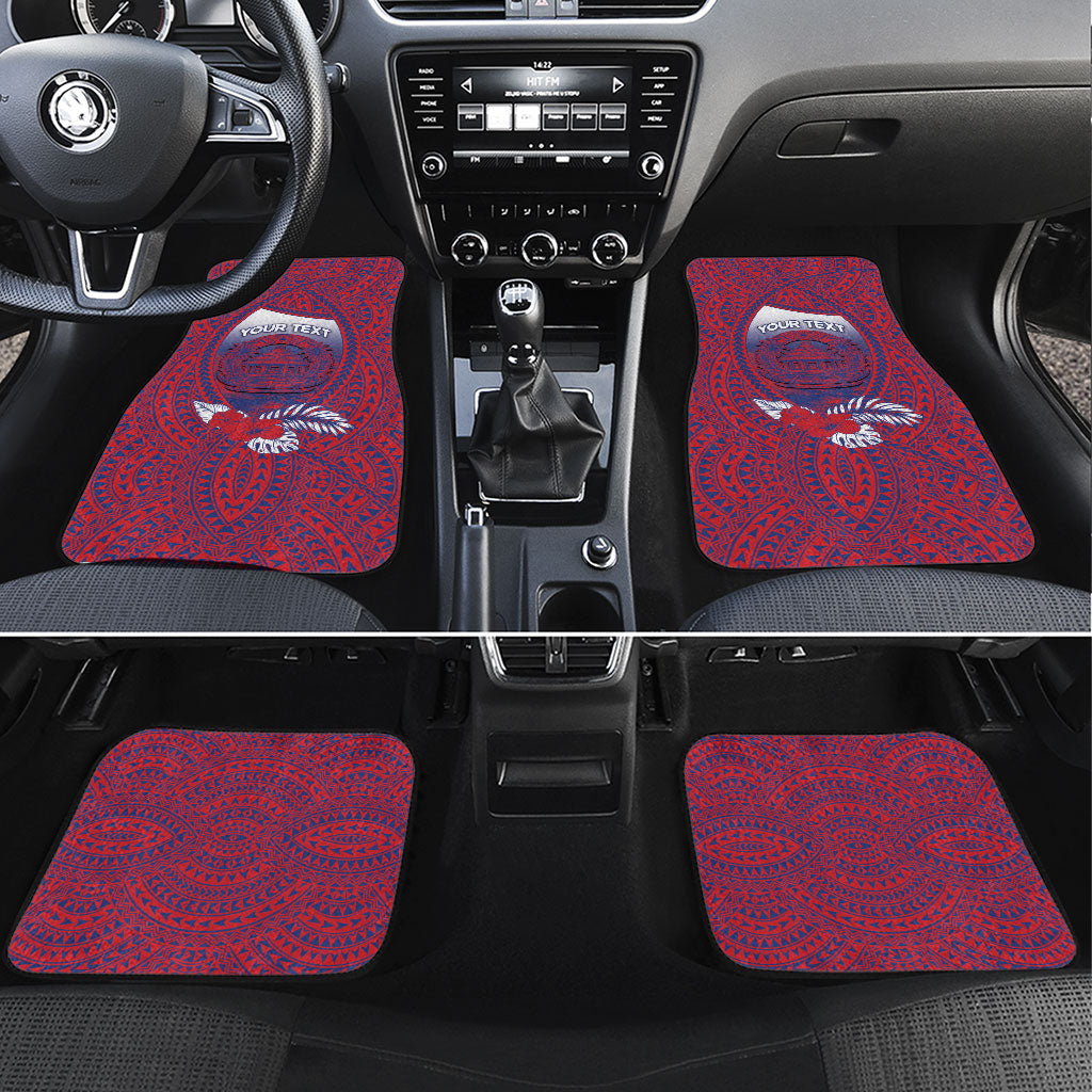 Personalised Faleula Samoa Village Car Mats Falefa Valley Polynesian Tribal Hibiscus Floral DT05 Set 4pcs Red - Polynesian Pride