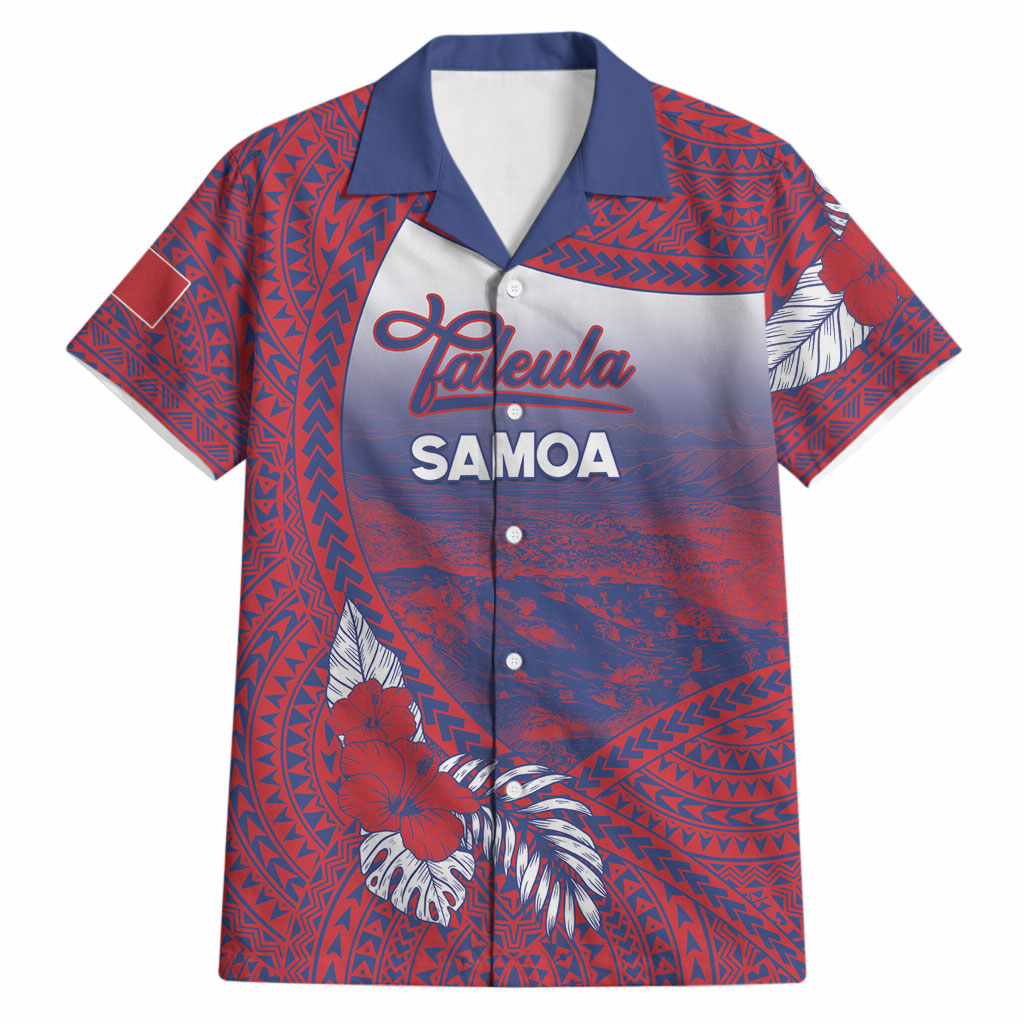 Personalised Faleula Samoa Village Hawaiian Shirt Falefa Valley Polynesian Tribal Hibiscus Floral