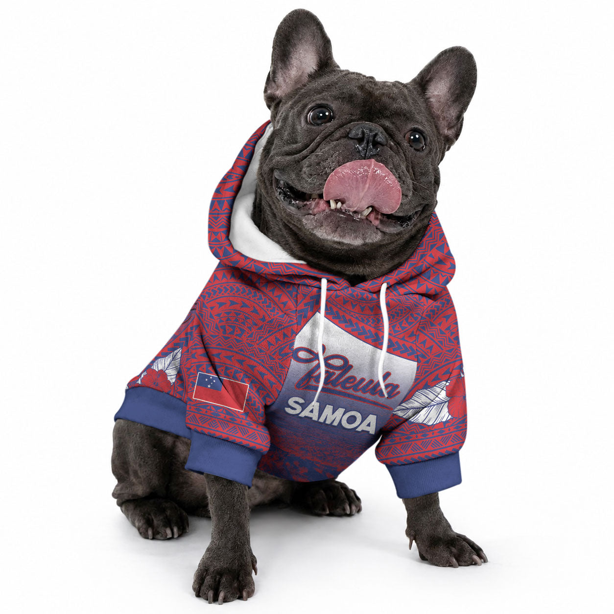 Personalised Faleula Samoa Village Pet Hoodie Falefa Valley Polynesian Tribal Hibiscus Floral