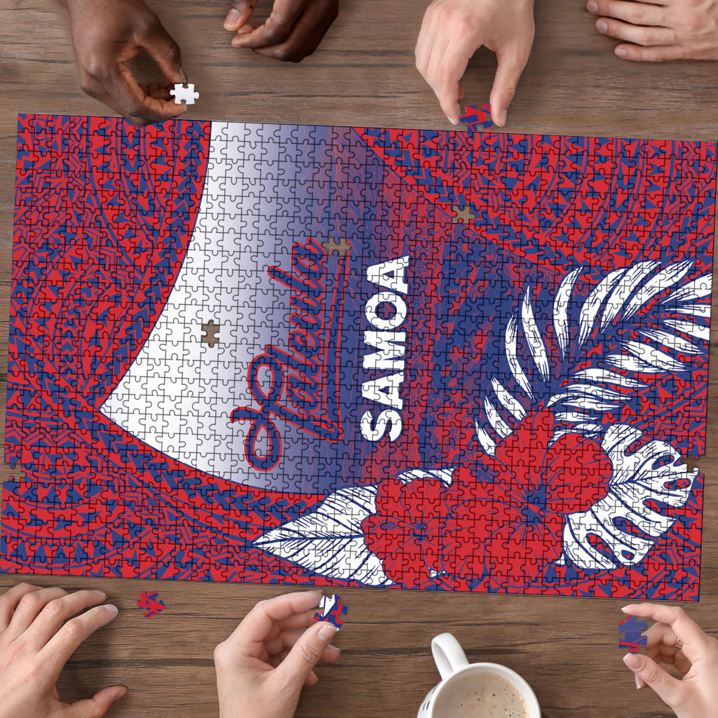 Faleula Samoa Village Puzzle Falefa Valley Polynesian Tribal Hibiscus Floral DT05 - Polynesian Pride
