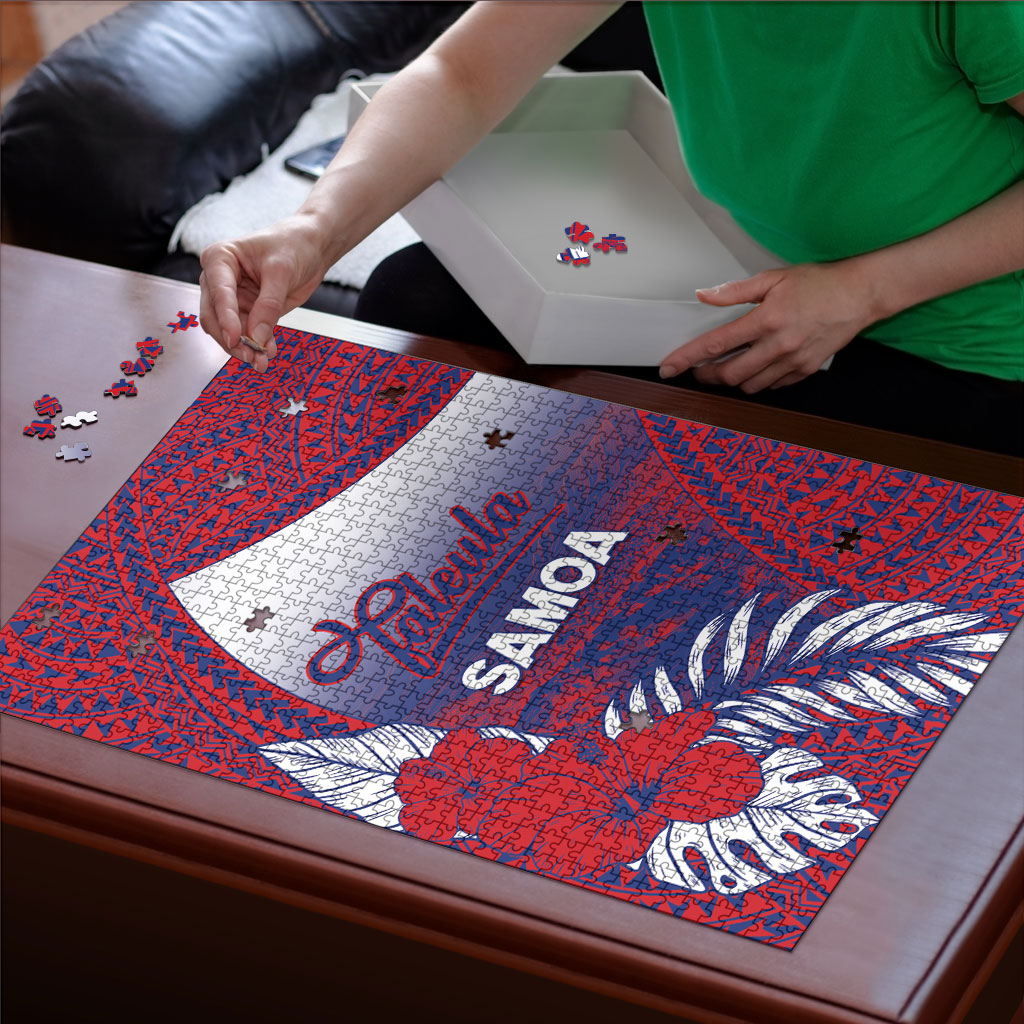 Faleula Samoa Village Puzzle Falefa Valley Polynesian Tribal Hibiscus Floral DT05 - Polynesian Pride