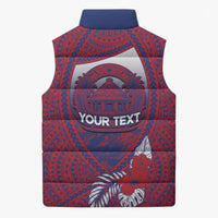 Personalised Faleula Samoa Village Sleeveless Puffer Jacket Falefa Valley Polynesian Tribal Hibiscus Floral DT05 - Polynesian Pride