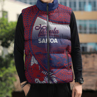 Personalised Faleula Samoa Village Sleeveless Puffer Jacket Falefa Valley Polynesian Tribal Hibiscus Floral DT05 - Polynesian Pride
