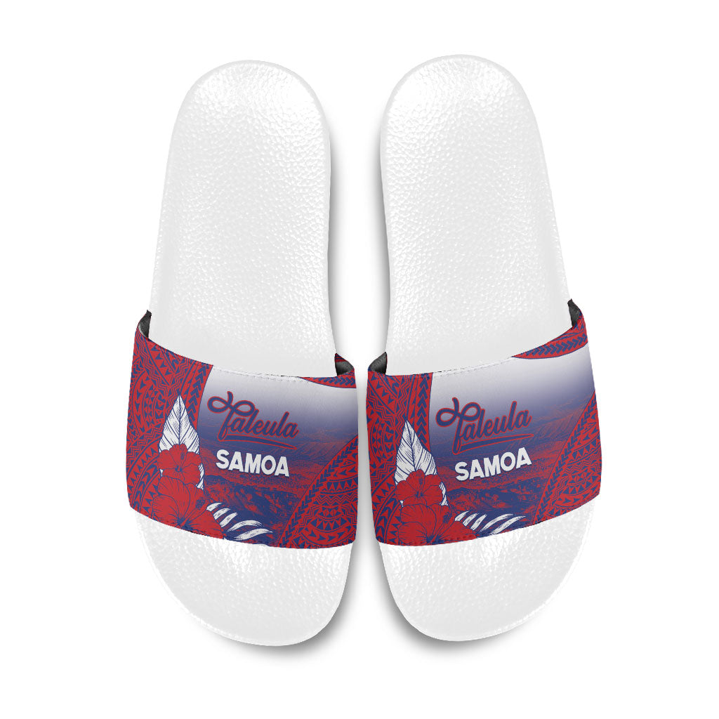 Faleula Samoa Village Slide Sandals Falefa Valley Polynesian Tribal Hibiscus Floral DT05 Red - Polynesian Pride