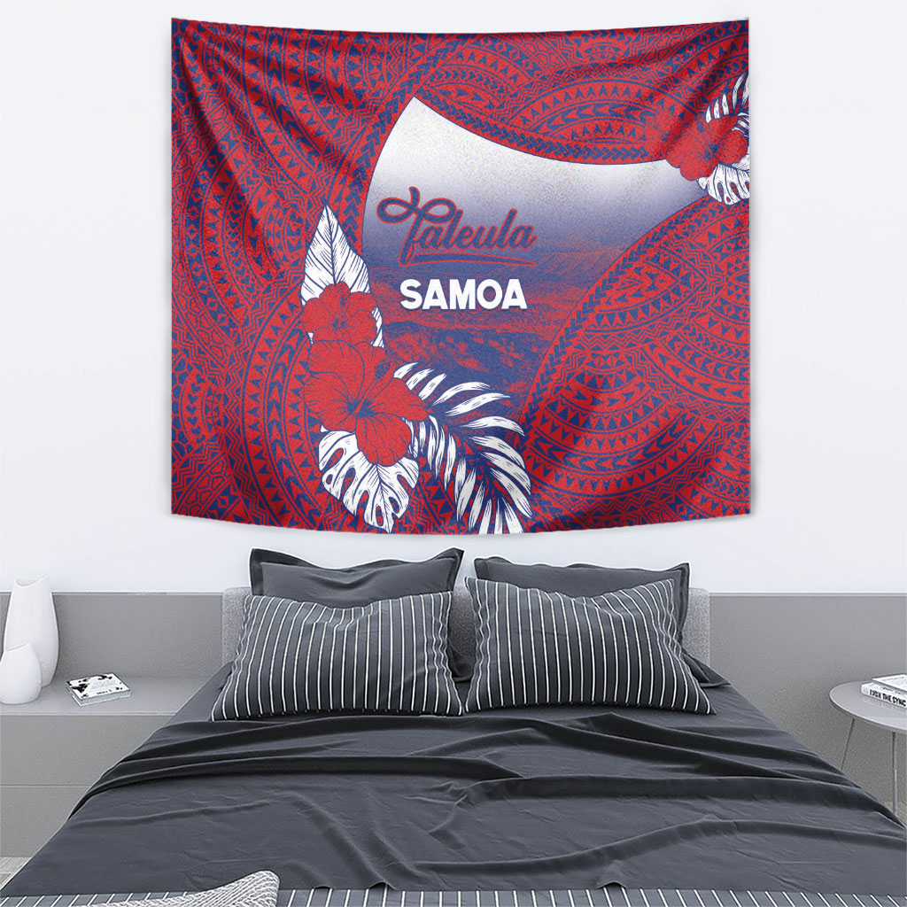 Faleula Samoa Village Tapestry Falefa Valley Polynesian Tribal Hibiscus Floral DT05 - Polynesian Pride
