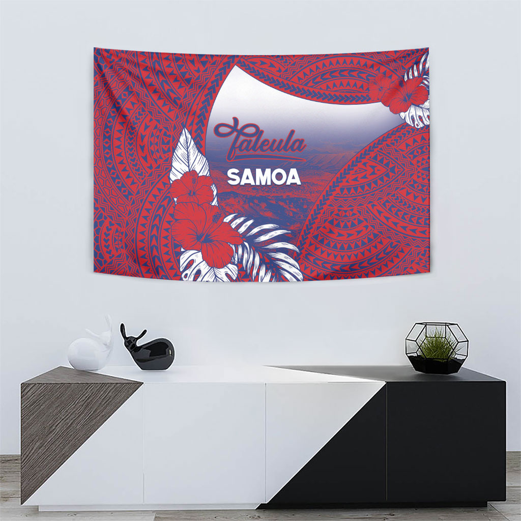 Faleula Samoa Village Tapestry Falefa Valley Polynesian Tribal Hibiscus Floral DT05 - Polynesian Pride