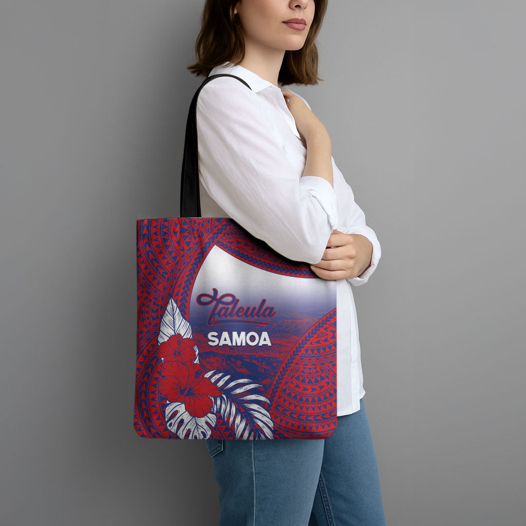 Faleula Samoa Village Tote Bag Falefa Valley Polynesian Tribal Hibiscus Floral DT05 - Polynesian Pride
