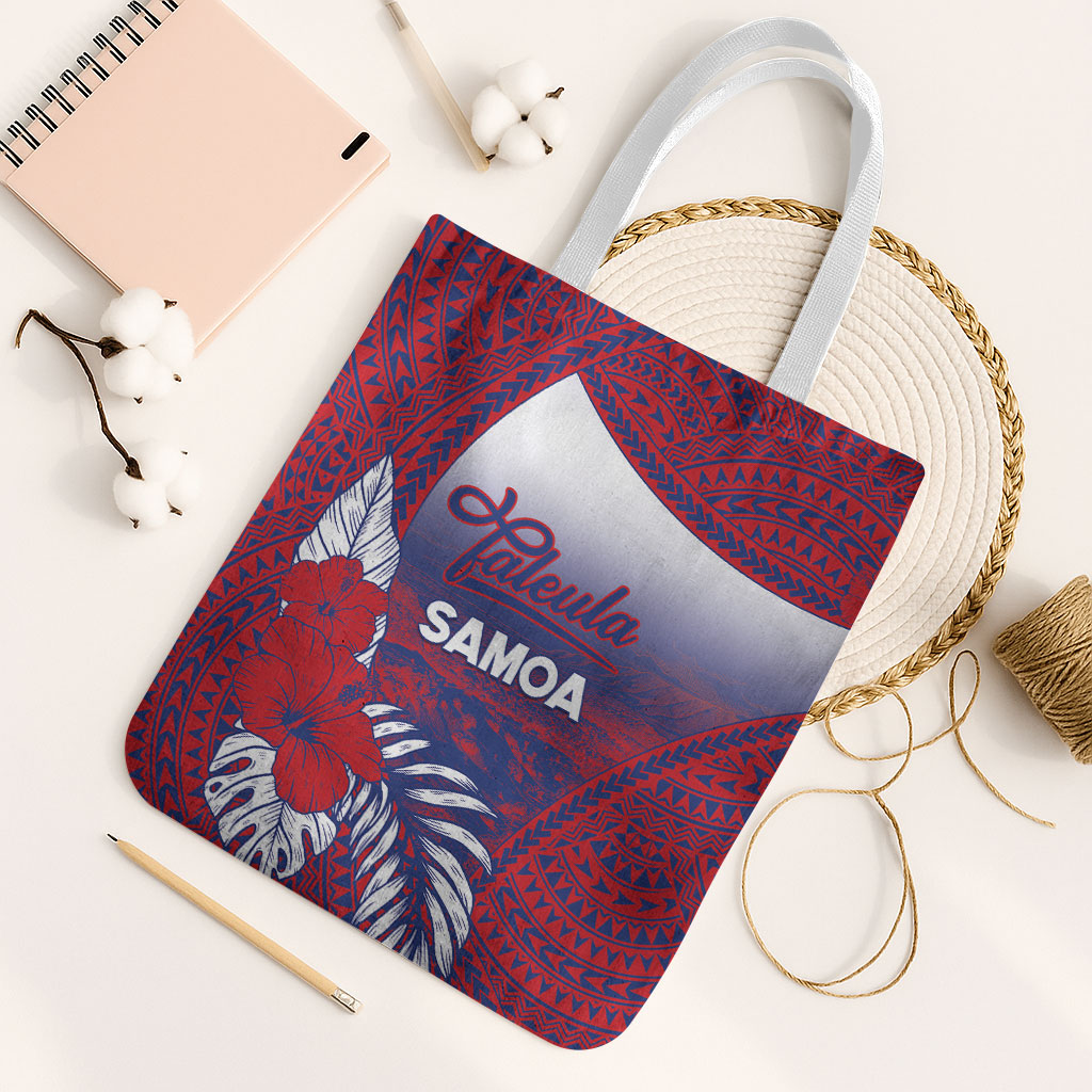 Faleula Samoa Village Tote Bag Falefa Valley Polynesian Tribal Hibiscus Floral DT05 White Strap One Size Red - Polynesian Pride