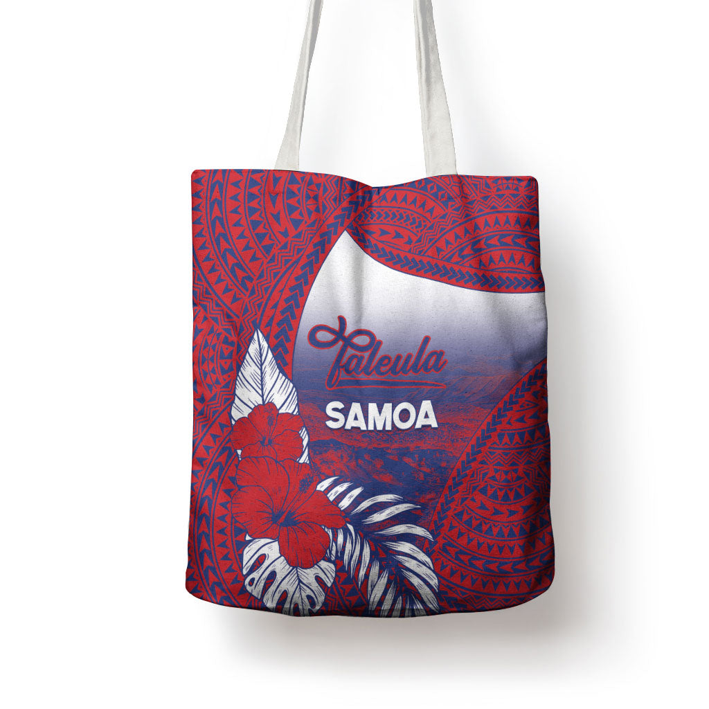 Faleula Samoa Village Tote Bag Falefa Valley Polynesian Tribal Hibiscus Floral DT05 - Polynesian Pride
