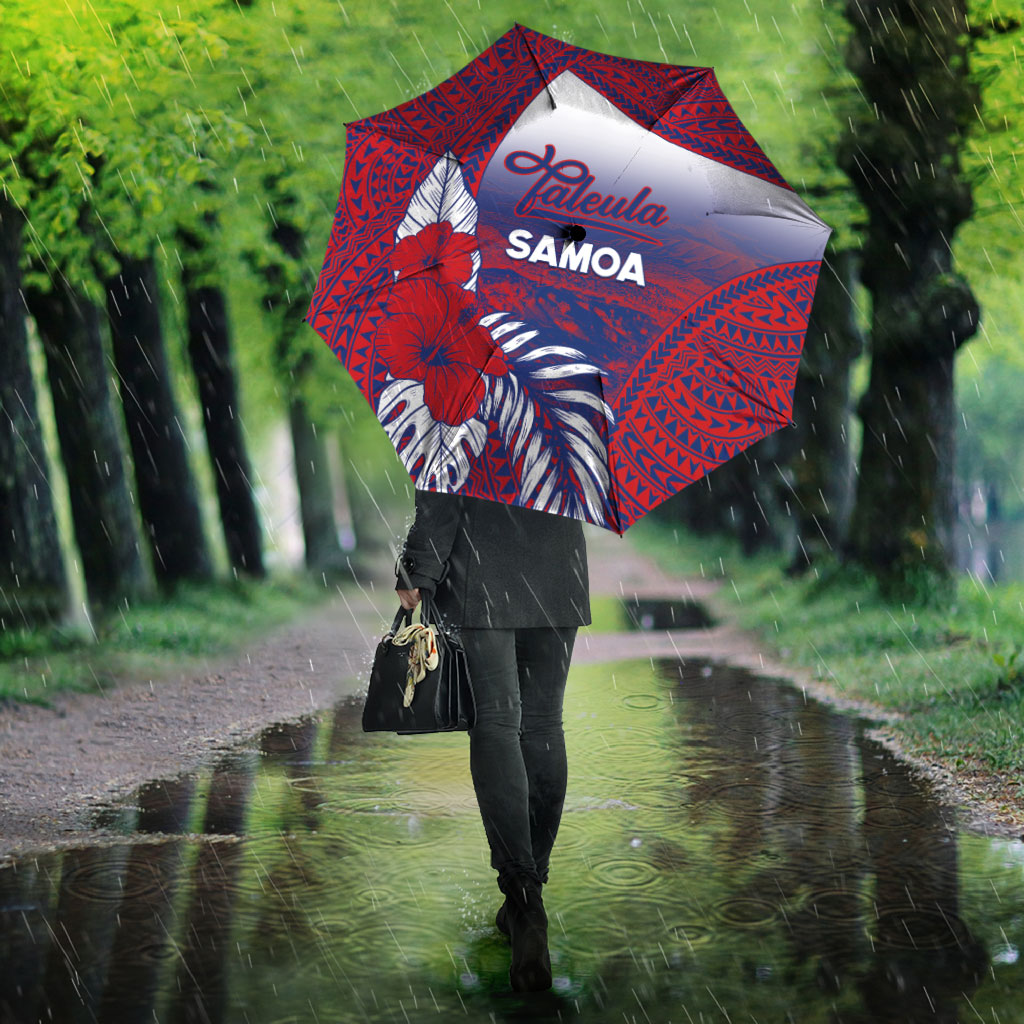 Faleula Samoa Village Umbrella Falefa Valley Polynesian Tribal Hibiscus Floral DT05 - Polynesian Pride