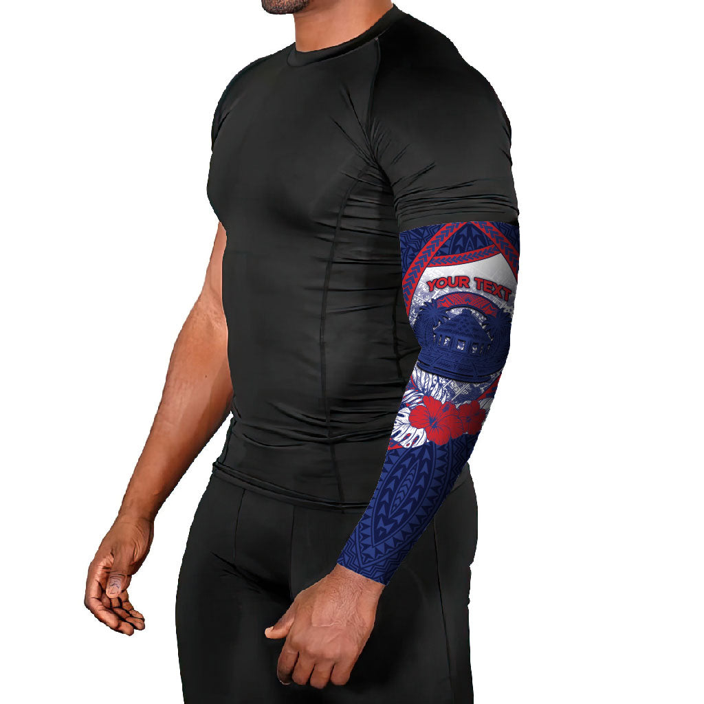 Personalised Vailele Samoa Village Arm Sleeves Map Polynesian Tribal Hibiscus Floral DT05 - Polynesian Pride