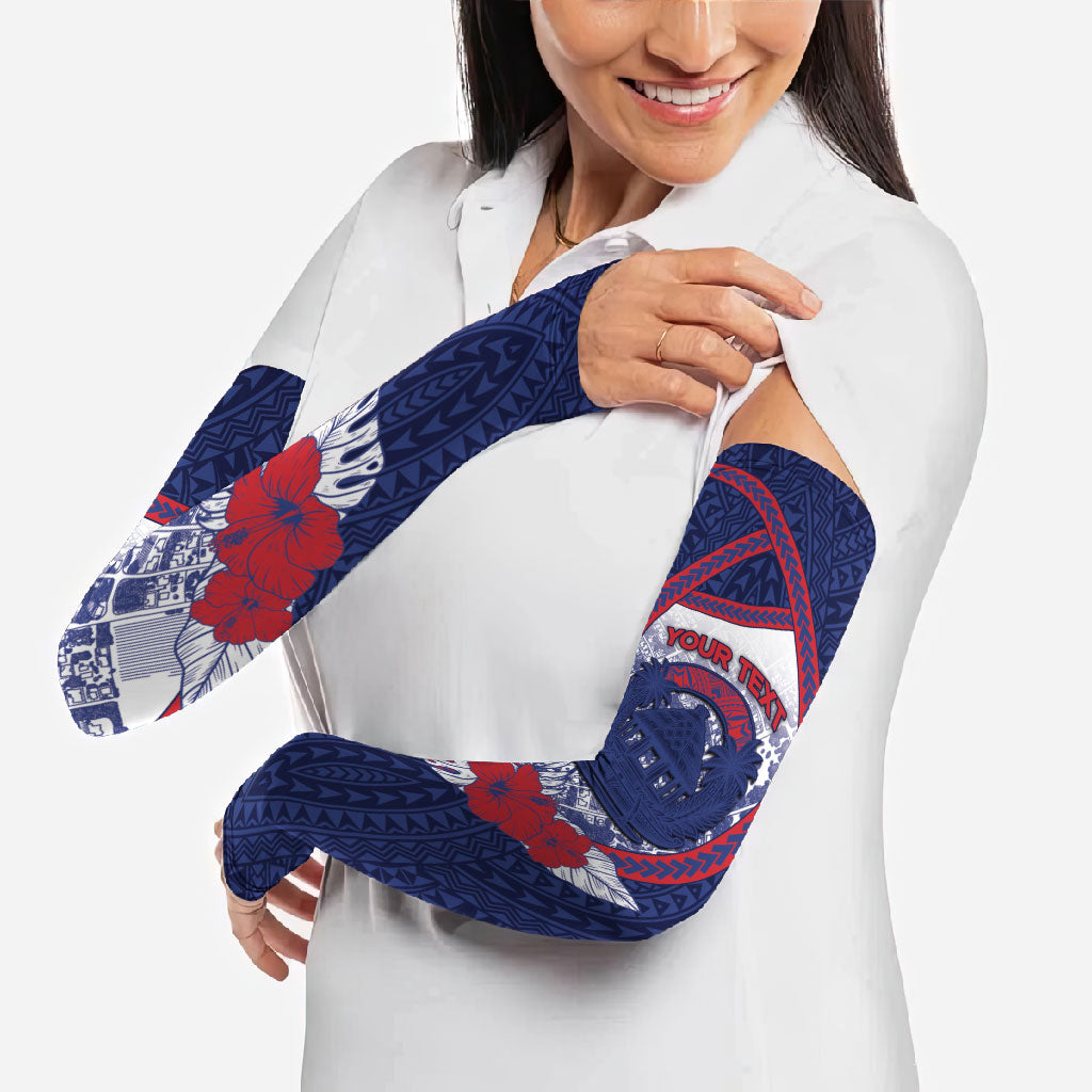 Personalised Vailele Samoa Village Arm Sleeves Map Polynesian Tribal Hibiscus Floral DT05 - Polynesian Pride