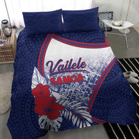 Vailele Samoa Village Bedding Set Map Polynesian Tribal Hibiscus Floral