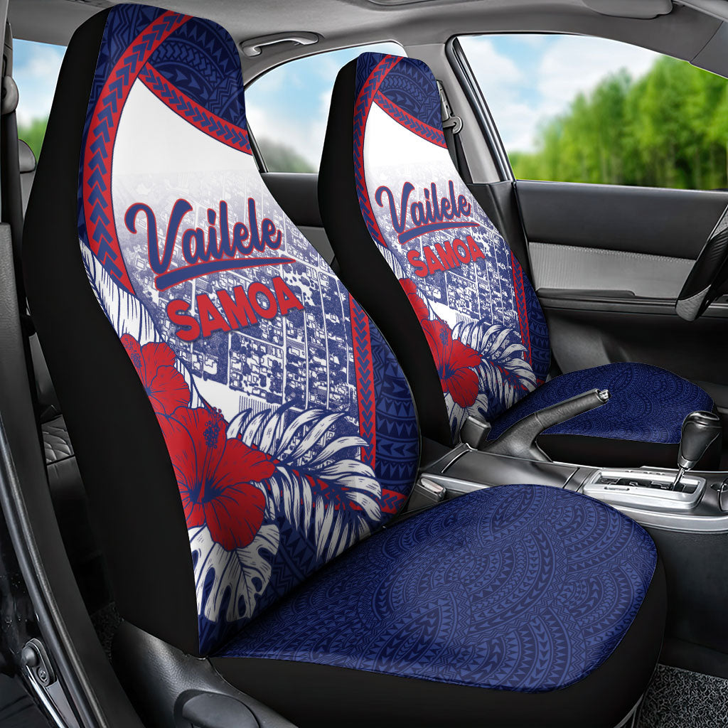 Vailele Samoa Village Car Seat Cover Map Polynesian Tribal Hibiscus Floral DT05 - Polynesian Pride