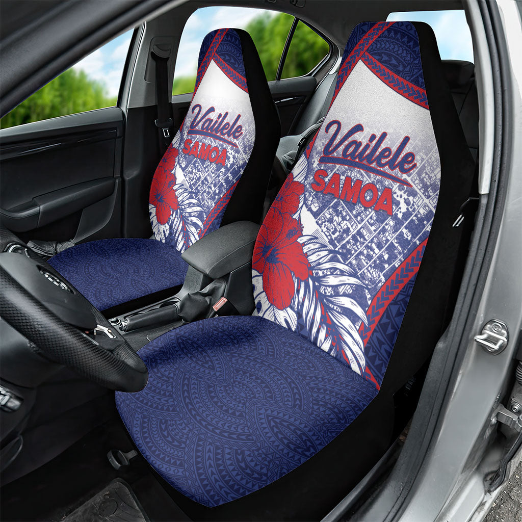 Vailele Samoa Village Car Seat Cover Map Polynesian Tribal Hibiscus Floral DT05 - Polynesian Pride