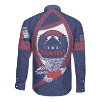 Personalised Vailele Samoa Village Long Sleeve Button Shirt Map Polynesian Tribal Hibiscus Floral DT05 - Polynesian Pride
