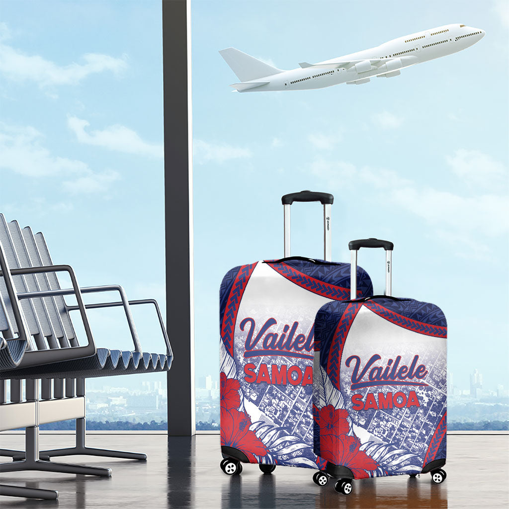 Vailele Samoa Village Luggage Cover Map Polynesian Tribal Hibiscus Floral DT05 - Polynesian Pride