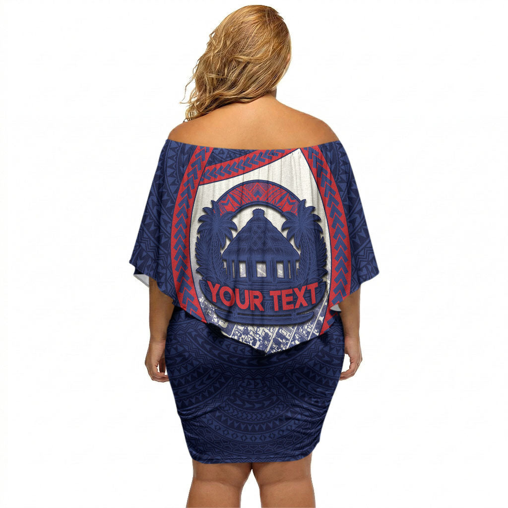 Personalised Vailele Samoa Village Off Shoulder Short Dress Map Polynesian Tribal Hibiscus Floral DT05 - Polynesian Pride