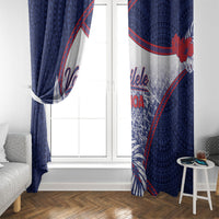 Vailele Samoa Village Window Curtain Map Polynesian Tribal Hibiscus Floral