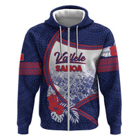 Personalised Vailele Samoa Village Zip Hoodie Map Polynesian Tribal Hibiscus Floral DT05 Zip Hoodie Navy - Polynesian Pride