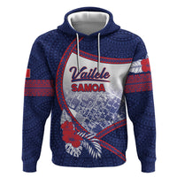 Personalised Vailele Samoa Village Zip Hoodie Map Polynesian Tribal Hibiscus Floral DT05 Pullover Hoodie Navy - Polynesian Pride