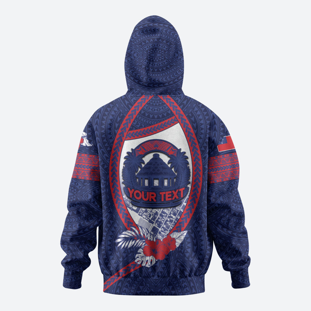 Personalised Vailele Samoa Village Zip Hoodie Map Polynesian Tribal Hibiscus Floral DT05 - Polynesian Pride