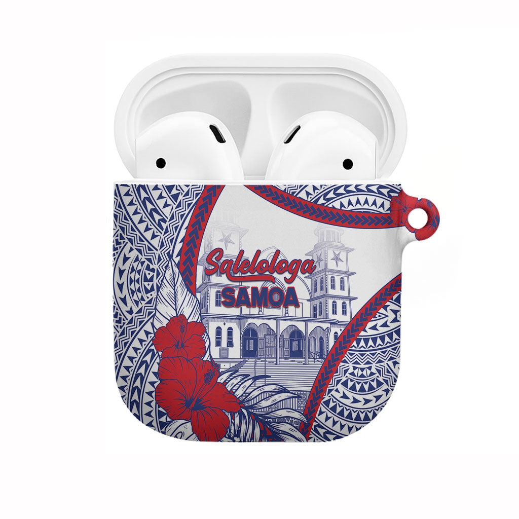Salelologa Samoa Village AirPods Case Polynesian Tribal Church Landmark Hibiscus Floral DT05 White - Polynesian Pride