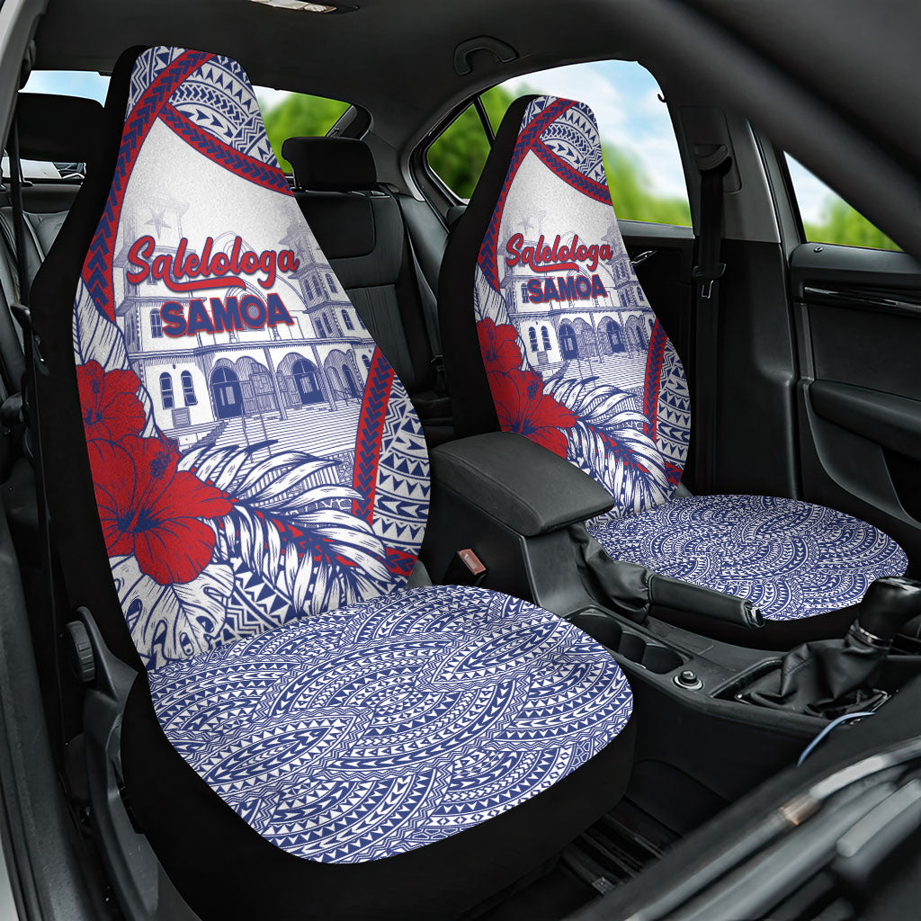 Salelologa Samoa Village Car Seat Cover Polynesian Tribal Church Landmark Hibiscus Floral DT05 One Size White - Polynesian Pride