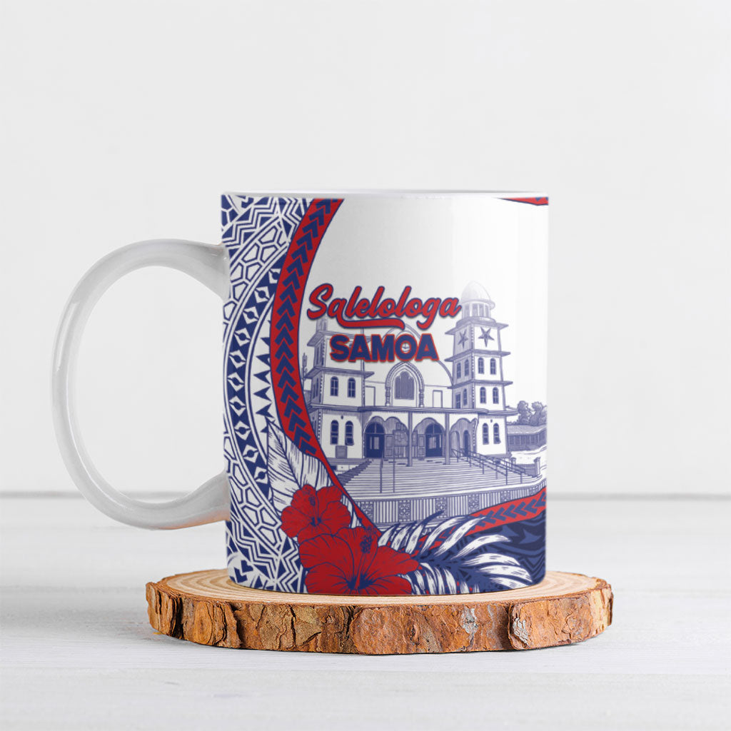 Personalised Salelologa Samoa Village Ceramic Mug Polynesian Tribal Church Landmark Hibiscus Floral DT05 White - Polynesian Pride