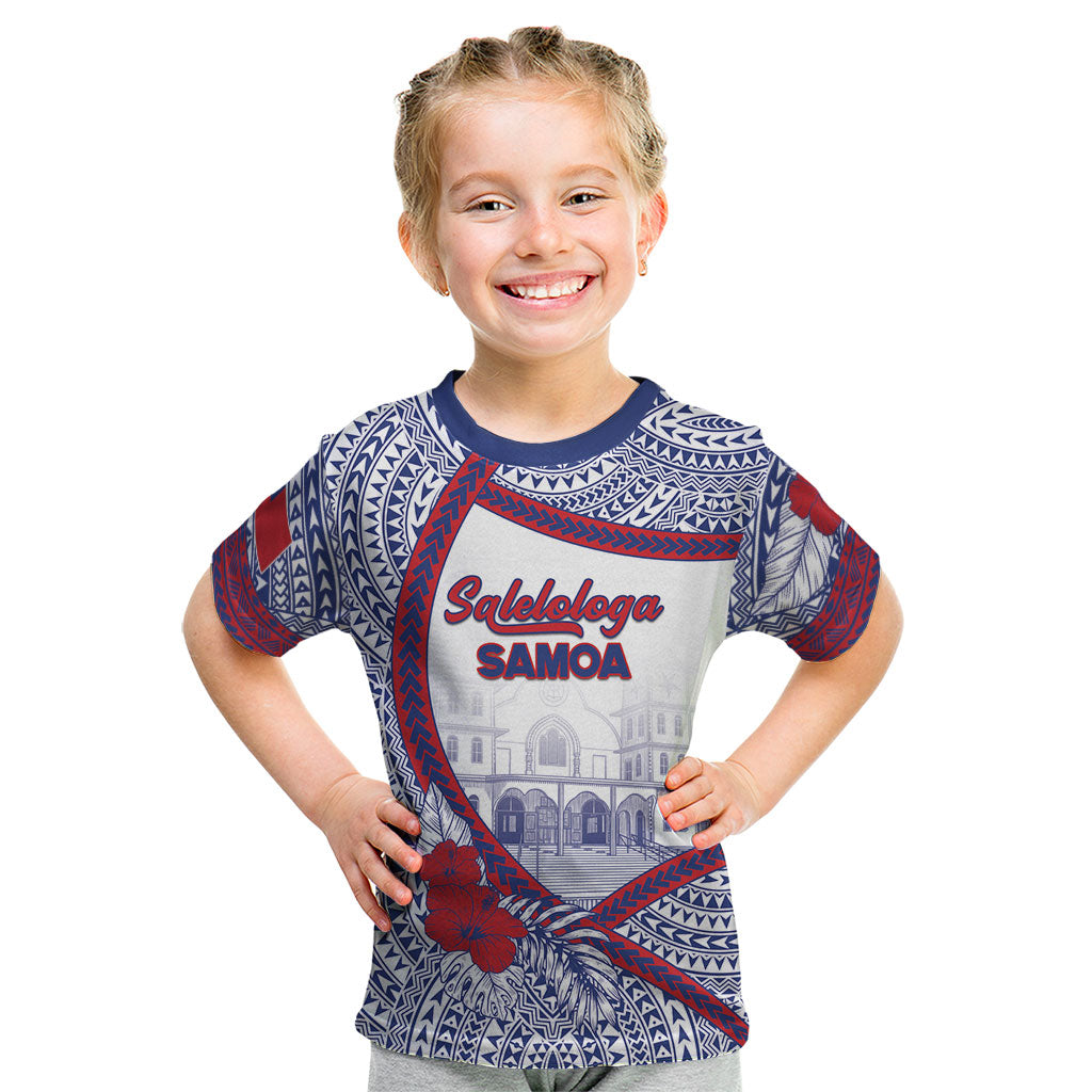 Personalised Salelologa Samoa Village Kid T Shirt Polynesian Tribal Church Landmark Hibiscus Floral