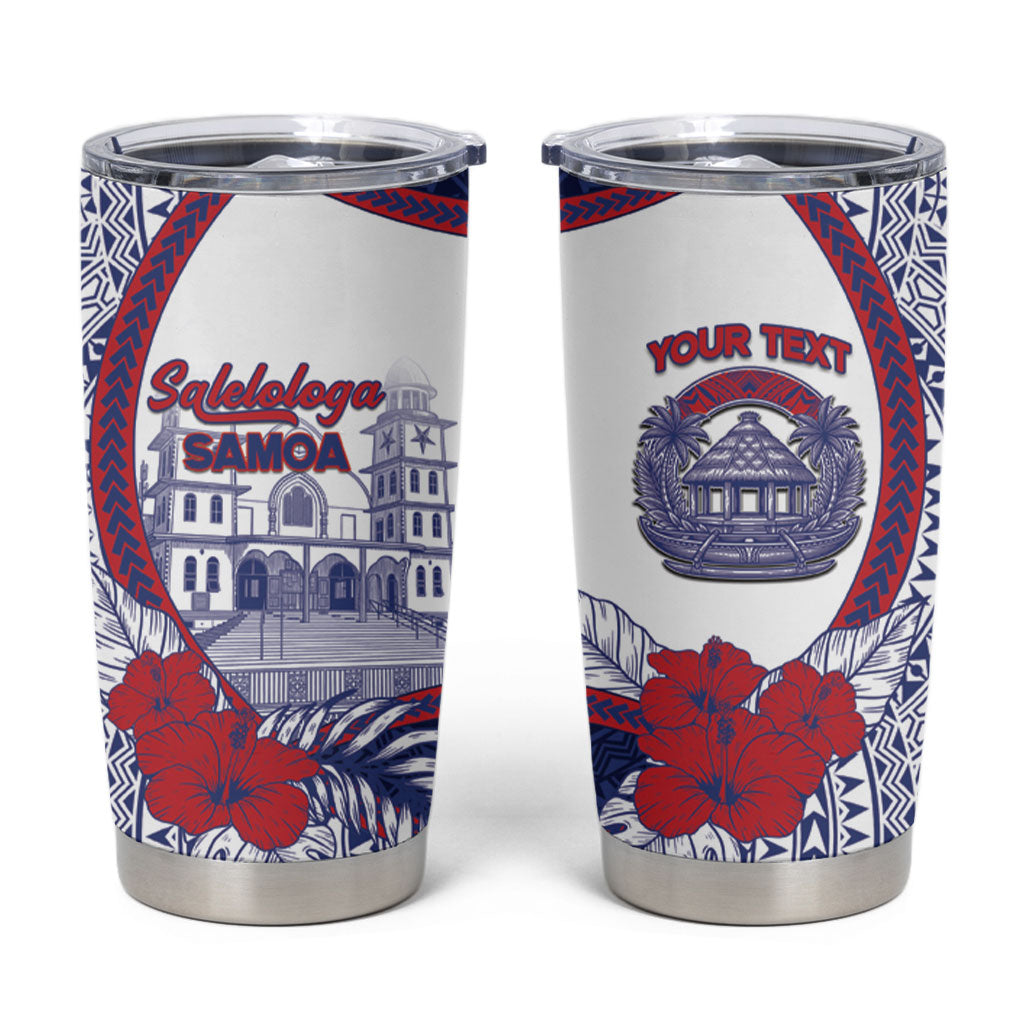 Personalised Salelologa Samoa Village Tumbler Cup Polynesian Tribal Church Landmark Hibiscus Floral DT05 White - Polynesian Pride