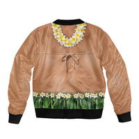 Hawaii Bikini Hula Costume Sleeve Zip Bomber Jacket Coconut Bra Plumeria Flower Lei Grass Skirt DT05 - Polynesian Pride