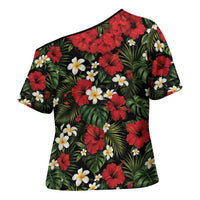 Hawaiian Floral Muscle Abs Cross Shoulder Shirt Six Pack Hibiscus Flower Lei Luau DT05 - Polynesian Pride