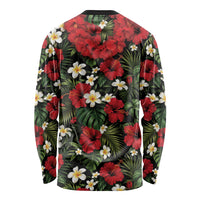 Hawaiian Floral Muscle Abs Long Sleeve Shirt Six Pack Hibiscus Flower Lei Luau DT05 - Polynesian Pride