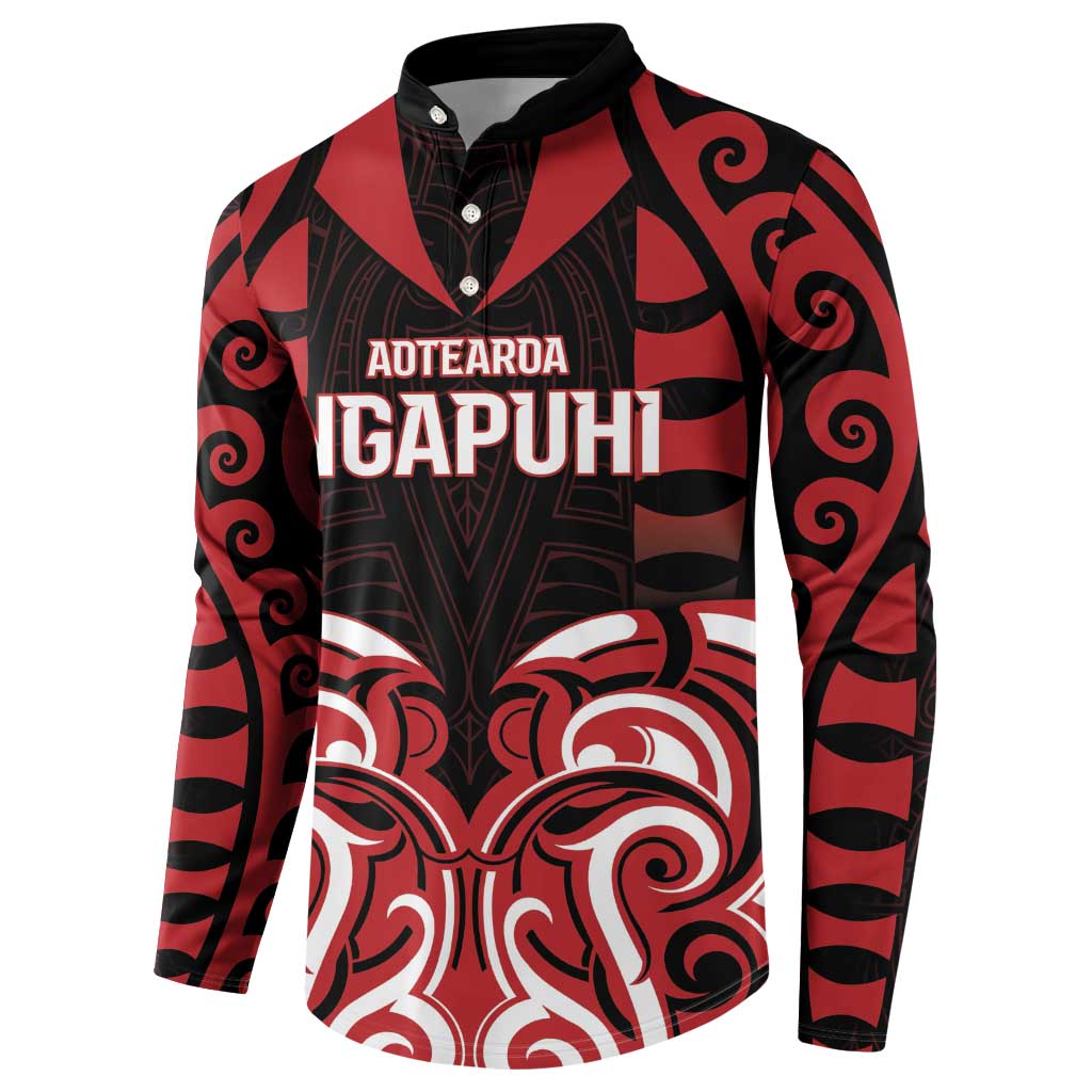 Custom Aotearoa Ngapuhi Button Sweatshirt Maori Pattern New Zealand DT05 - Polynesian Pride