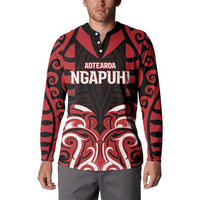 Custom Aotearoa Ngapuhi Button Sweatshirt Maori Pattern New Zealand DT05 - Polynesian Pride