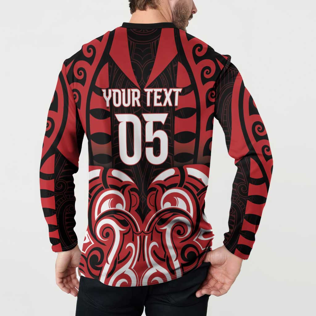 Custom Aotearoa Ngapuhi Button Sweatshirt Maori Pattern New Zealand DT05 - Polynesian Pride