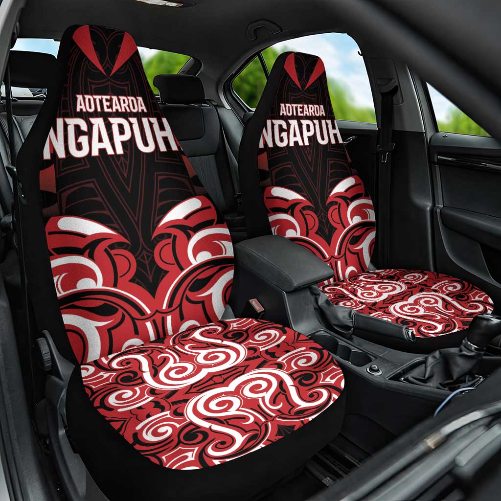 Aotearoa Ngapuhi Car Seat Cover Maori Pattern New Zealand DT05 One Size Red - Polynesian Pride