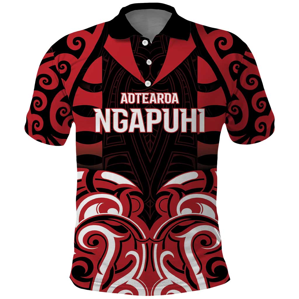 Custom Aotearoa Ngapuhi Polo Shirt Maori Pattern New Zealand DT05 Red - Polynesian Pride