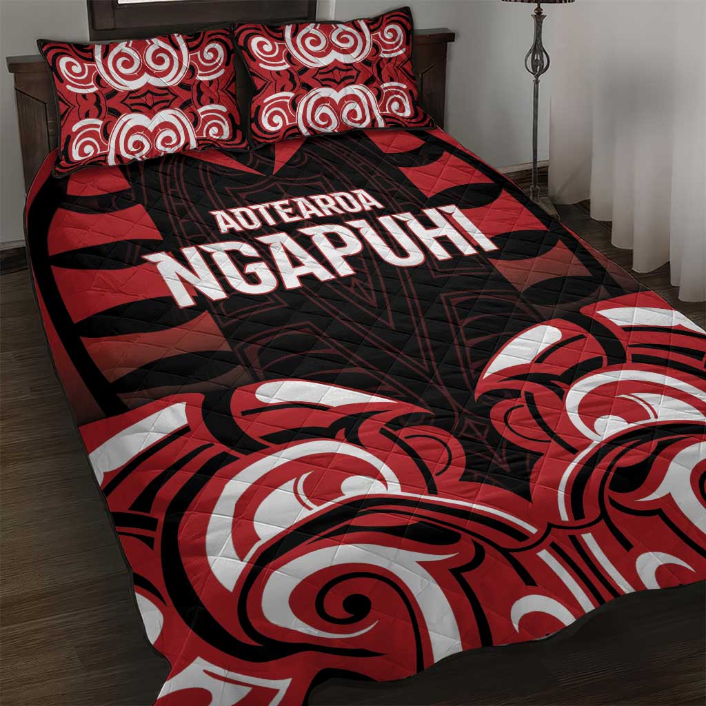 Aotearoa Ngapuhi Quilt Bed Set Maori Pattern New Zealand DT05 Red - Polynesian Pride