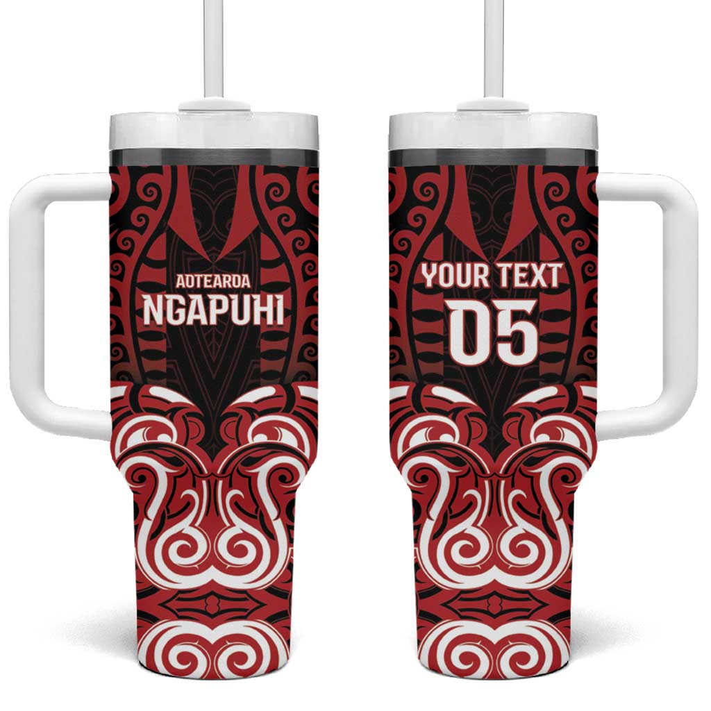 Custom Aotearoa Ngapuhi Tumbler With Handle Maori Pattern New Zealand DT05 One Size: 40 oz Red - Polynesian Pride