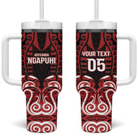 Custom Aotearoa Ngapuhi Tumbler With Handle Maori Pattern New Zealand DT05 One Size: 40 oz Red - Polynesian Pride