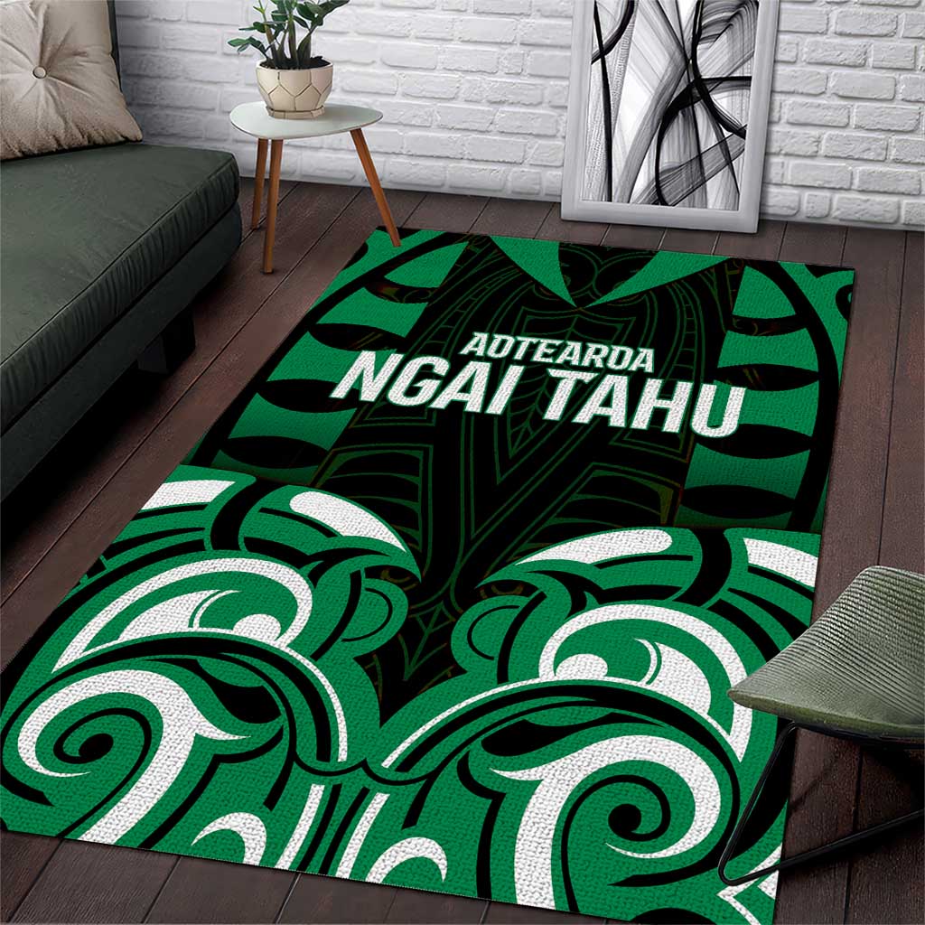 Aotearoa Ngai Tahu Area Rug Maori Pattern New Zealand DT05 Green - Polynesian Pride