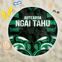 Aotearoa Ngai Tahu Beach Blanket Maori Pattern New Zealand DT05 One Size 150cm Green - Polynesian Pride