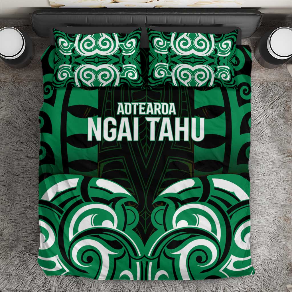 Aotearoa Ngai Tahu Bedding Set Maori Pattern New Zealand DT05 Green - Polynesian Pride