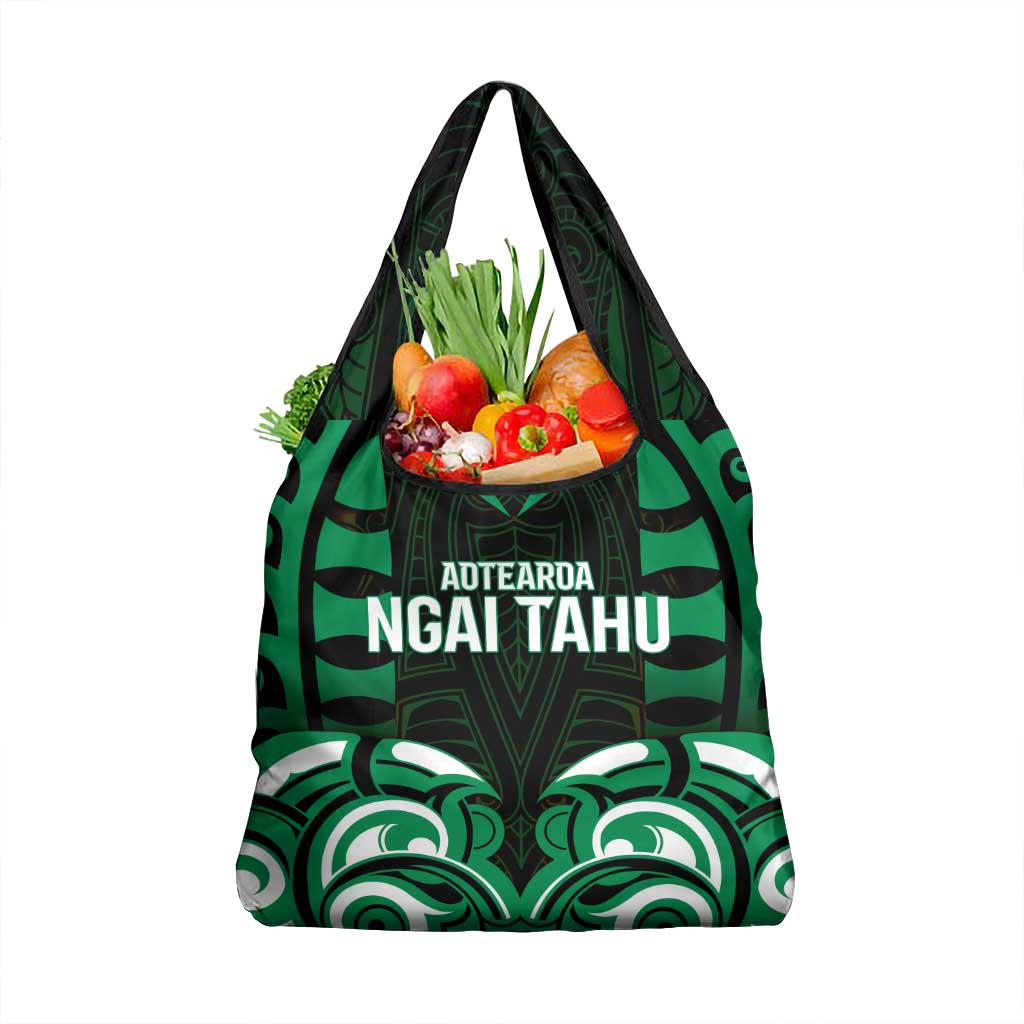 Aotearoa Ngai Tahu Grocery Bag Maori Pattern New Zealand DT05 1-pack One Size Green - Polynesian Pride